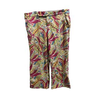 Tommy Hilfiger cropped pants size 12 all over floral prints bright color stretch